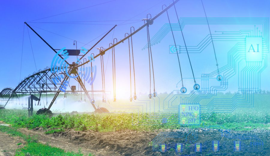 The artificial irrigation system of the future determines the degree of irrigation and leaching of fertilizers from the soil and plant growth. (The artificial irrigation system of the future determines the degree of irrigation and leaching of fertiliz