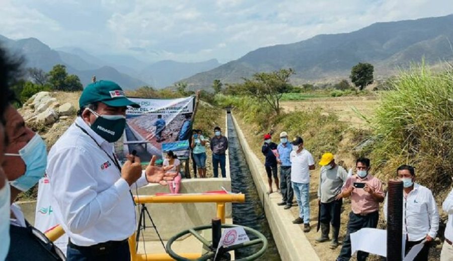 Lambayeque Viceministro José Muro inaugura canal Firruñaf para riego de 90 hectáreas de cultivos