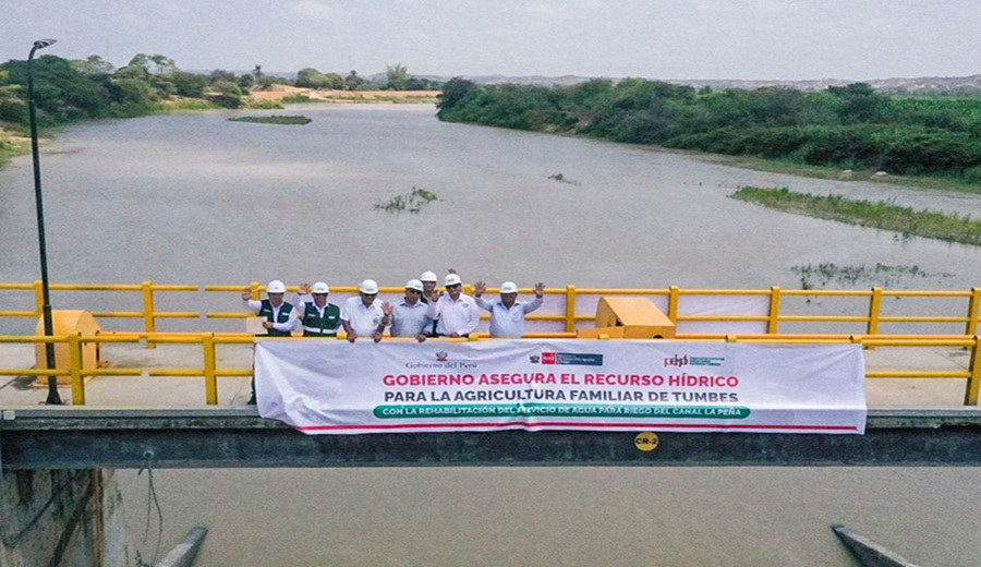 MIDAGRI Gobierno asegura la irrigación de cultivos de la agricultura familiar con la inauguración del canal La Peña en Tumbes