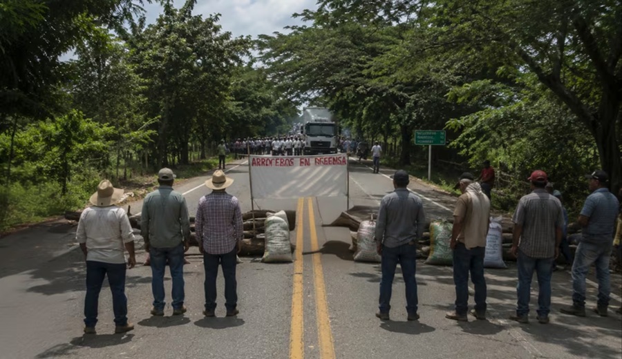 San Martín productores de arroz bloquean carretera Fernando Belaunde Terry
