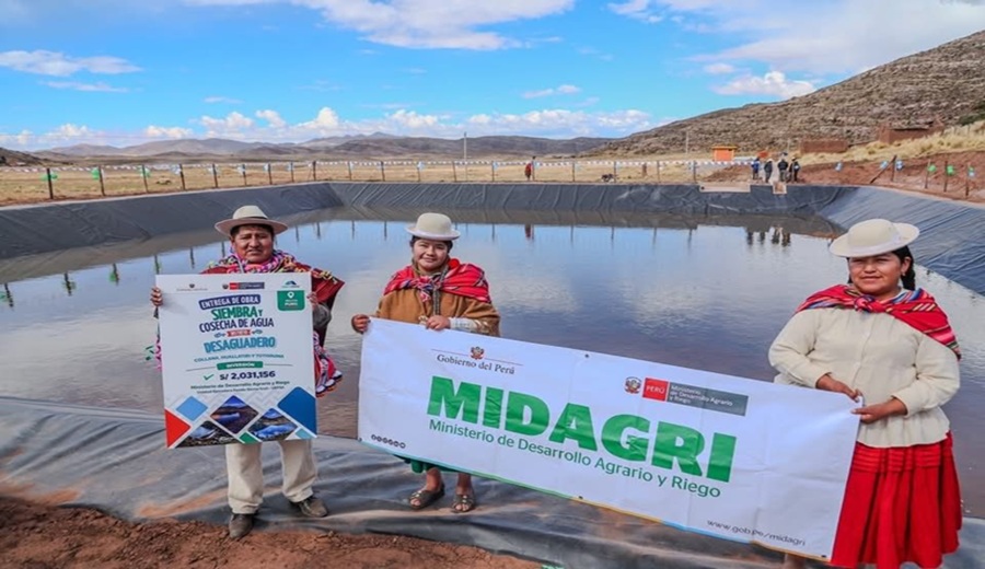 MIDAGRI inaugura infraestructura de siembra y cosecha de agua por más de S/ 2 millones en Puno